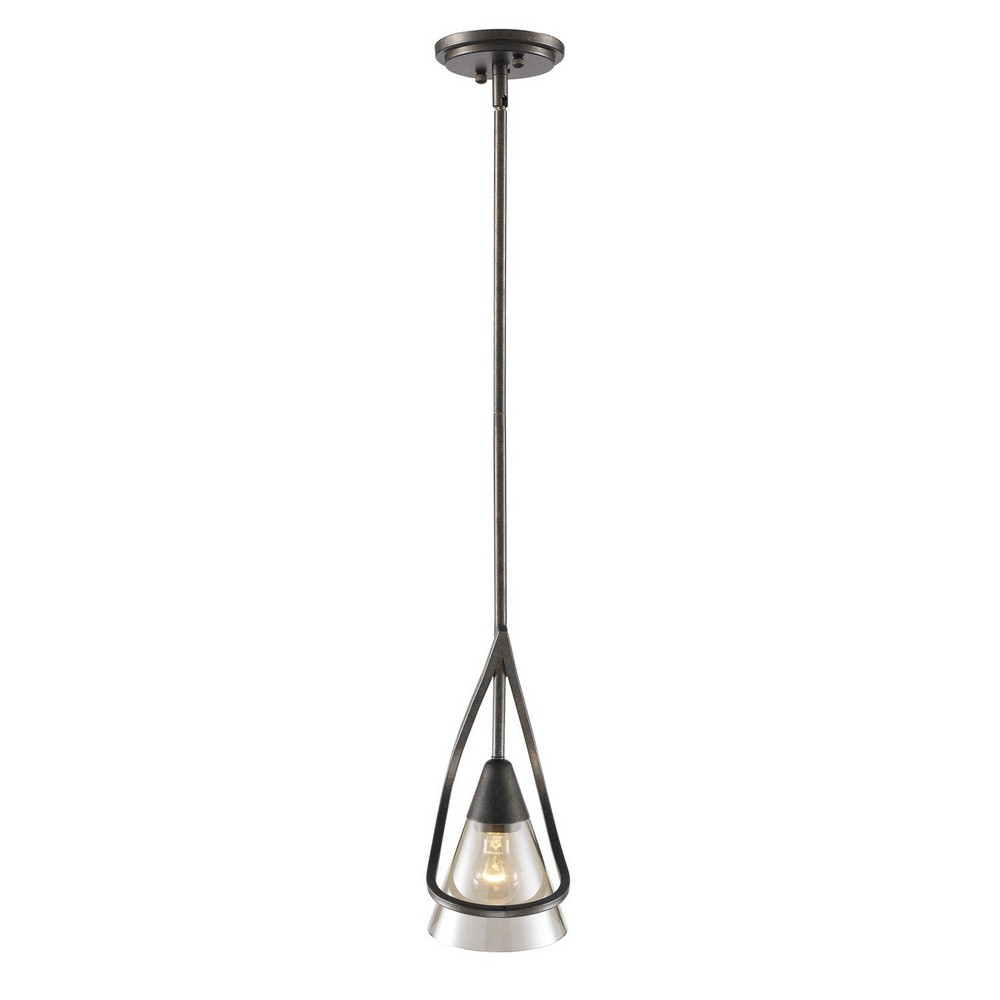 Golden Lighting-1648-M1L BUS-Olympia - 1 Light Mini-Pendant in Variety of style - 13.25 Inches high by 5.88 Inches wide   Olympia - 1 Light Mini-Pendant in Variety of style - 13.25 Inches high by 5.88